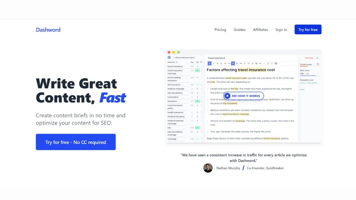 10 Best Dashword Alternatives in 2026 (Ranked for Real Writers)